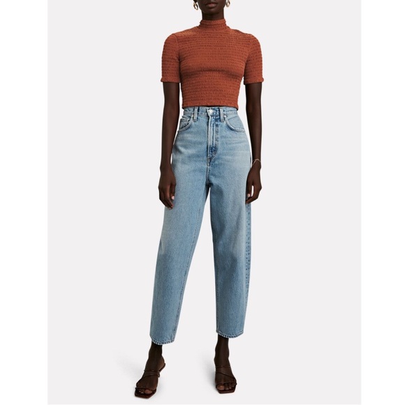 A.L.C. Dana Smocked Top in Deep Amber - Picture 4 of 11